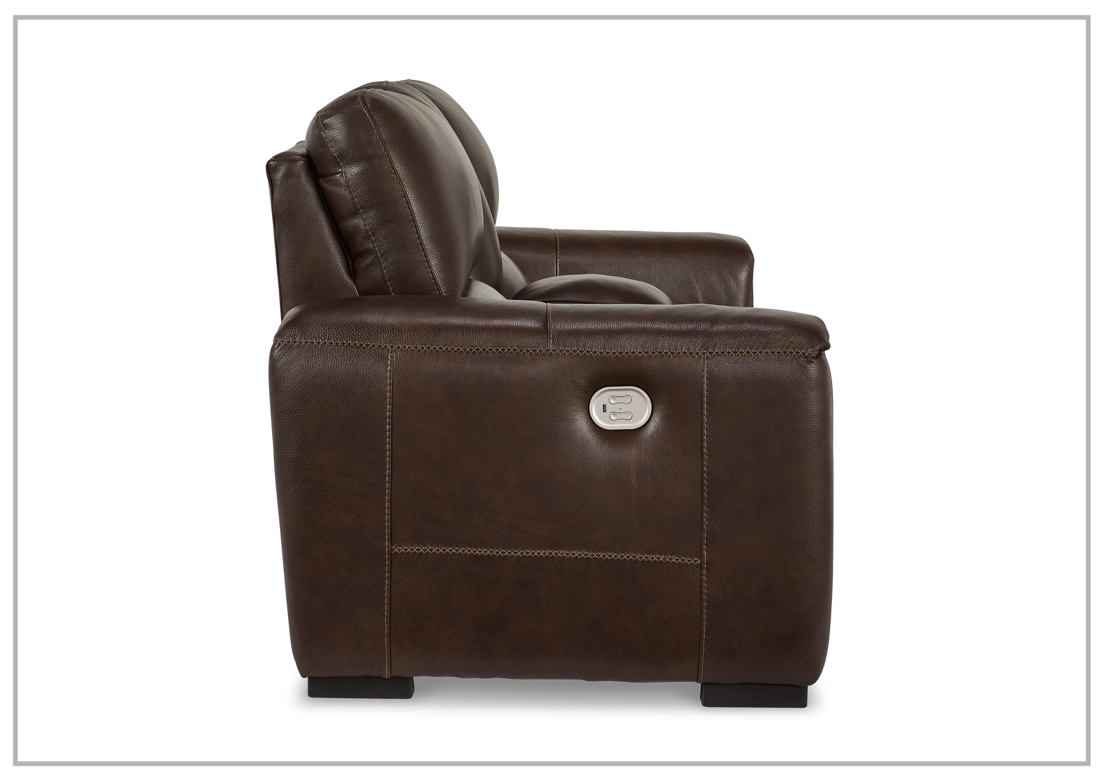 Adriano Dual Power Leather Reclining Loveseat with Console - Modern PU Leather Sofa with USB Charging & Cup Holders - Perfect for Living Room, Home Theater & Small Spaces