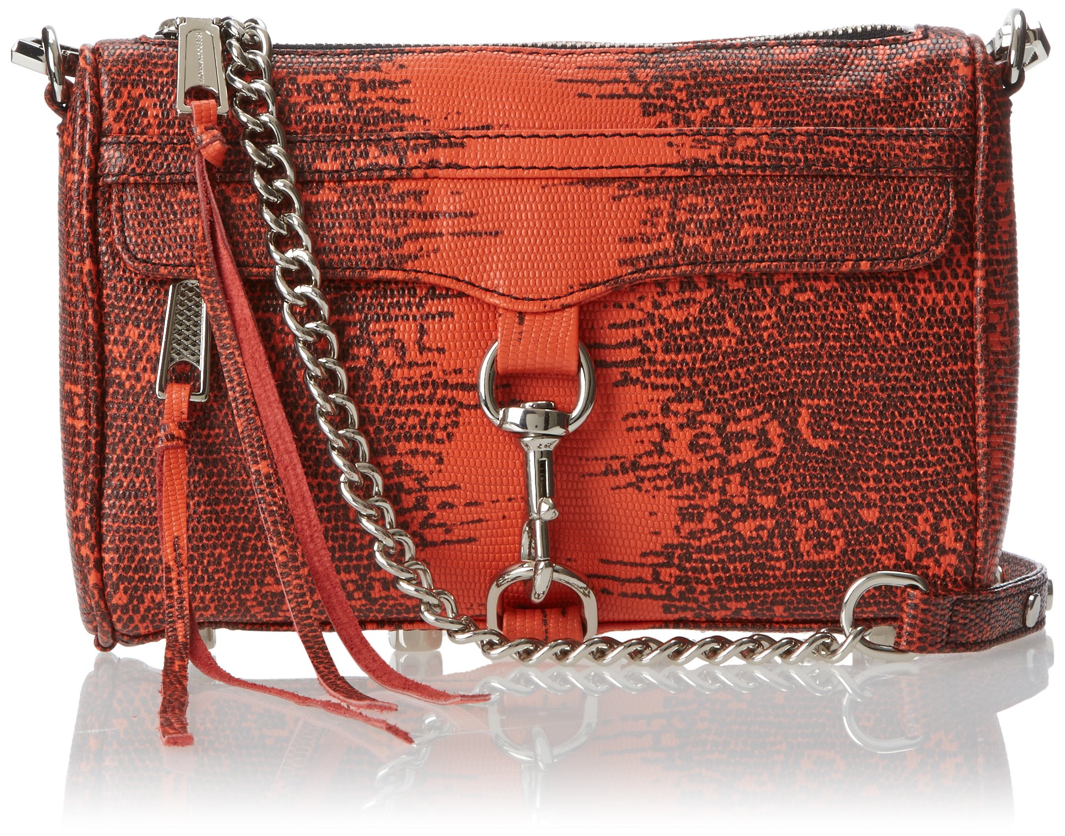Rebecca Minkoff Mini MAC Crossbody Bag - Genuine Leather Embossed Lizard Design, Convertible Shoulder Purse for Women | Perfect for Date Night, Work & Travel Accessories