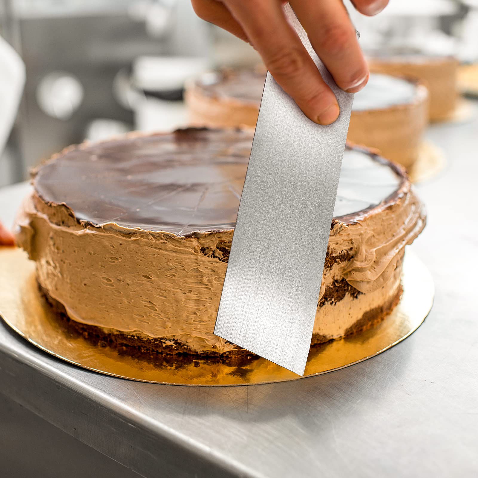Abeillo 22cm Stainless Steel Cake Scraper for Buttercream & Icing - Professional Baking Tool for Smooth Cake Decorating, Perfect for Wedding Cakes & Birthday Cakes