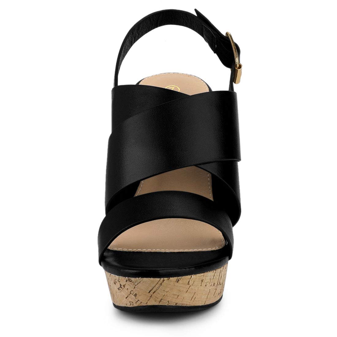 Allegra K Women's Wood Wedge Sandals with Platform - Comfortable Summer Casual Shoes for Beach, Vacation & Outdoor Walking