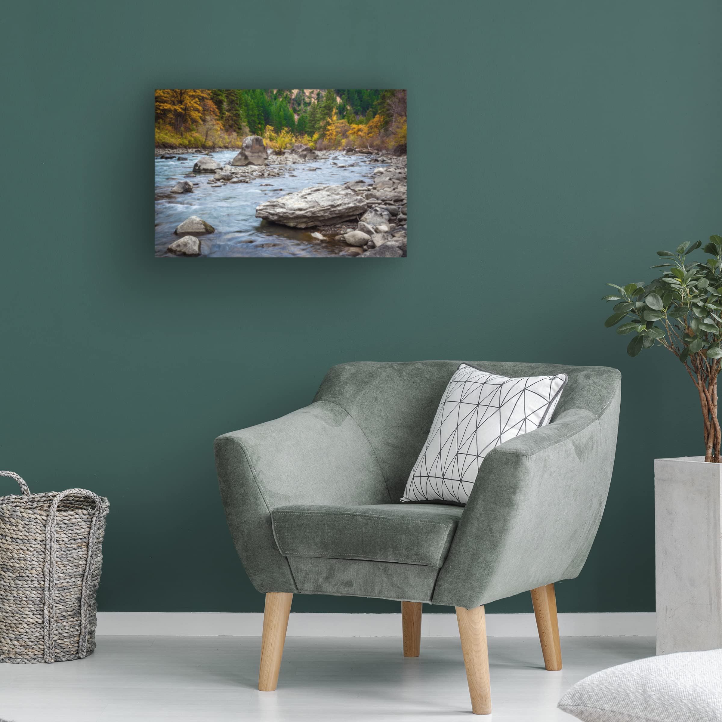 Michael Broom 'Rocky River' Landscape Canvas Wall Art Print - Nature Inspired Decor for Living Room, Bedroom & Office | Trademark Fine Art Collection