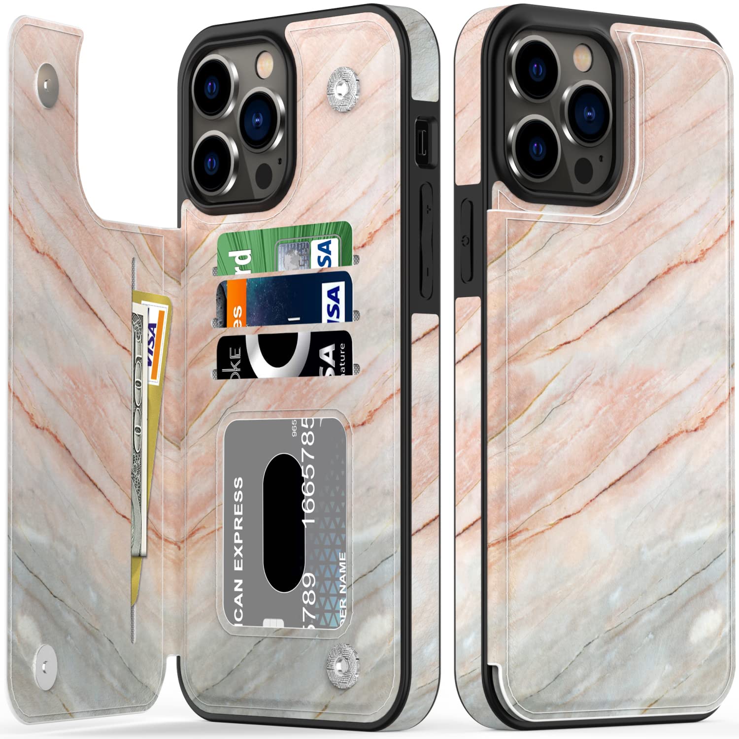 Premium Luxury Flip Folio Leather Wallet Case for iPhone 12 Pro Max 6.7