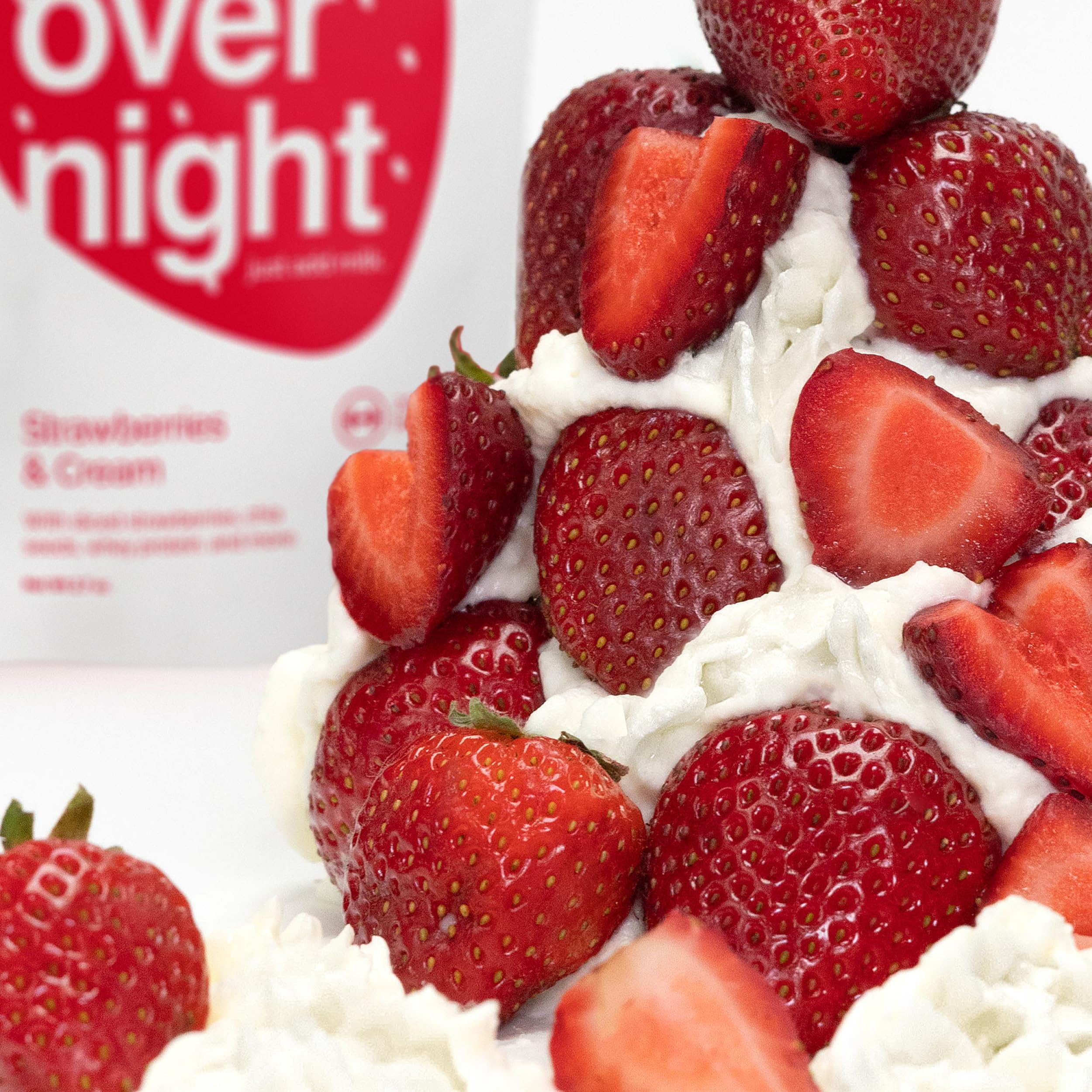 Oats Overnight Strawberries & Cream Protein Shake - 24 Pack with 20g Protein & High Fiber | Gluten Free, Non-GMO Oatmeal Breakfast (2.7oz per Meal) - Perfect for Busy Mornings, Post-Workout Recovery & On-the-Go Nutrition