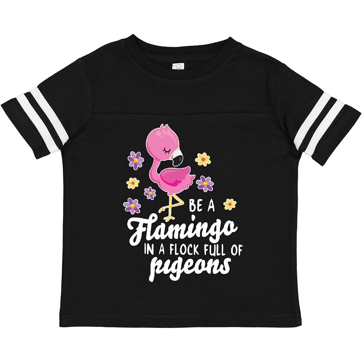 Be a Flamingo in a Flock of Pigeons Floral Toddler T-Shirt - Cute Girls' Cotton Tee for Playdates, Daycare & Family Photos | Trendy Kids Fashion