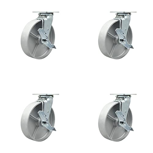 4 Swivel - Brakes & Bolt on Swivel Locks - Silver