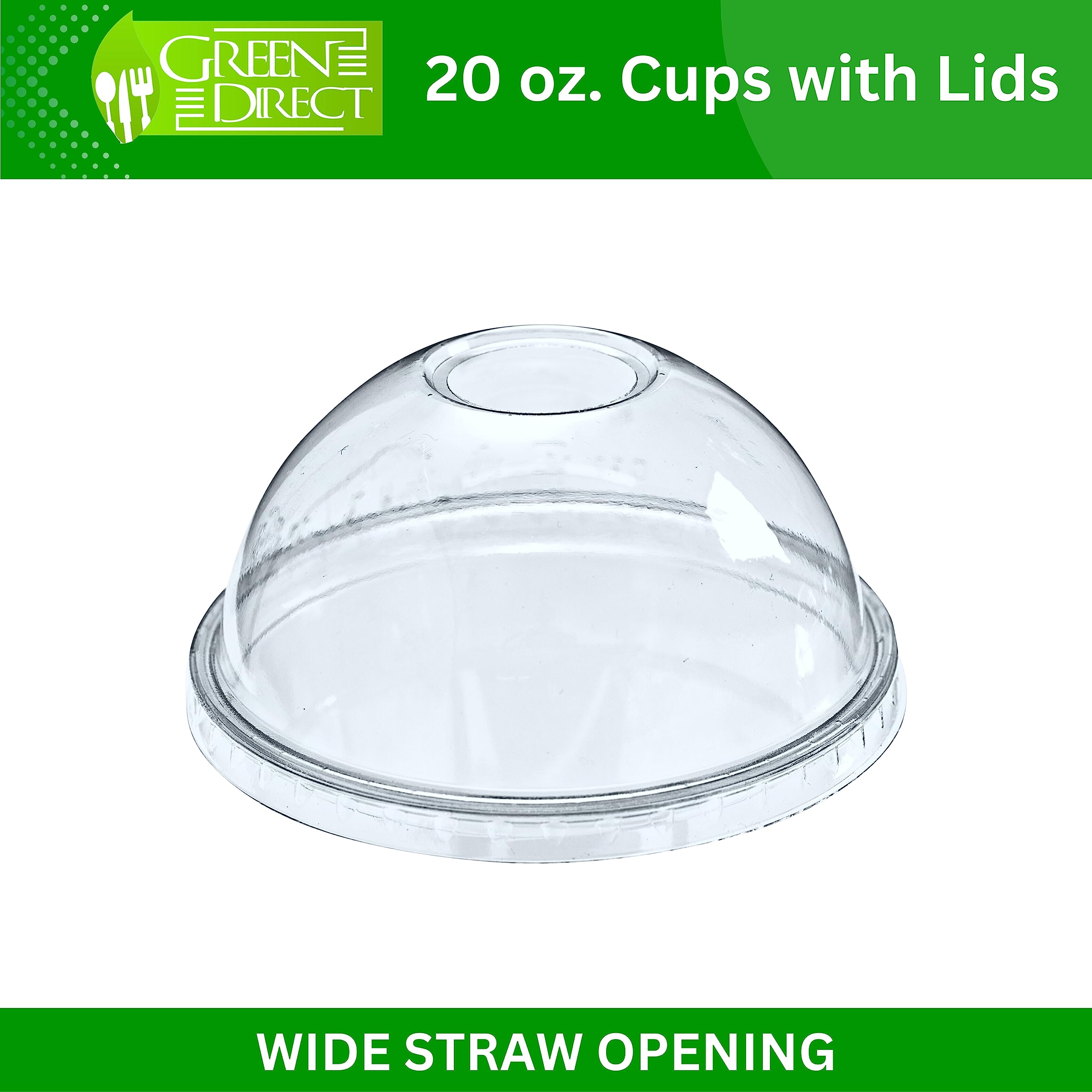 20 oz Disposable Plastic Cups with Lids - 6 Packs of 100 | Clear Party Cups for Cold Drinks, Bubble Tea, Iced Coffee, Smoothies & Boba | Perfect for Parties, Events, Cafes & Takeout