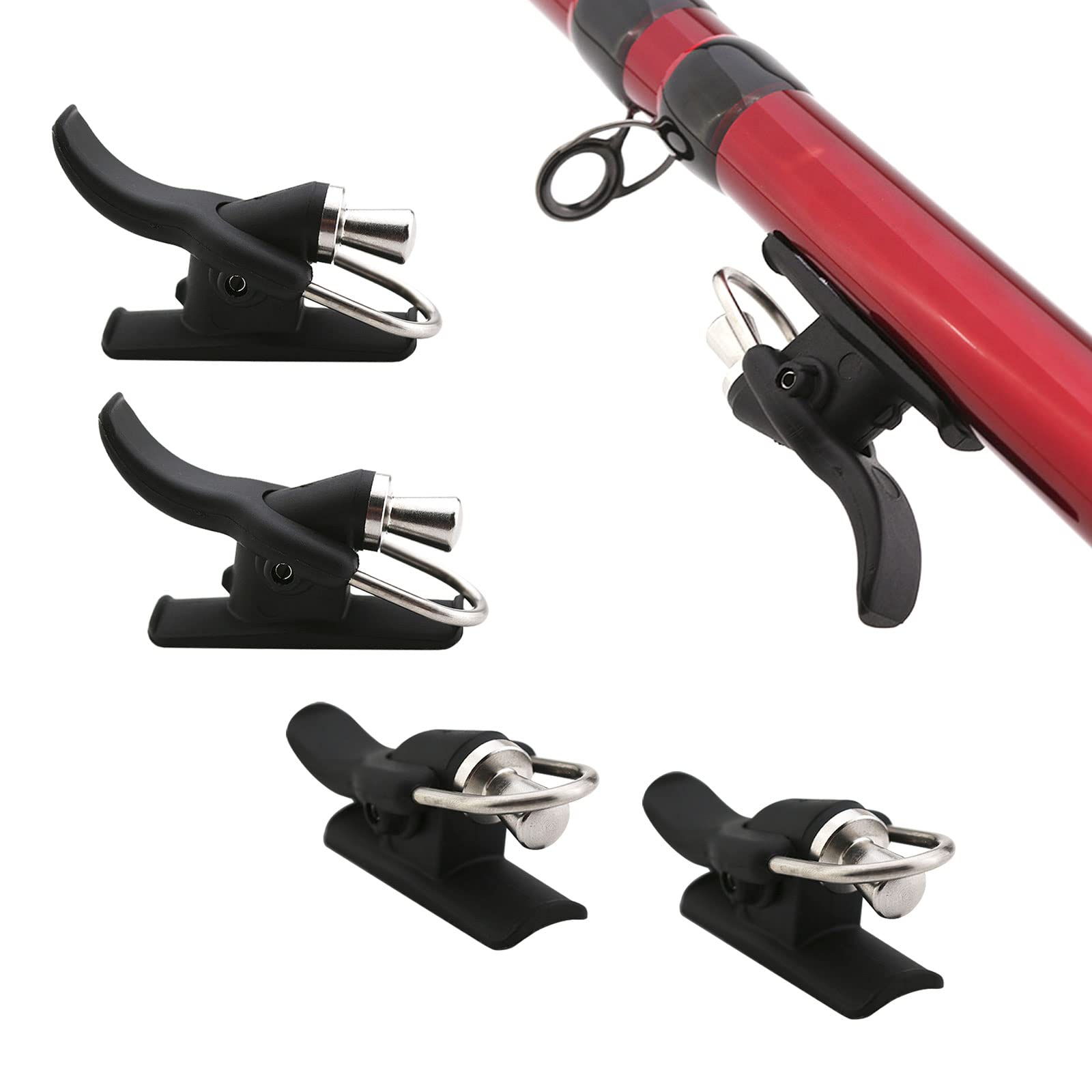 Castease Pro 4Pcs Surf Fishing Casting Trigger Aid - Thumb Button & Cannon Clip Fixed Spool Casting Tool for Saltwater Fishing - Secure Finger Protector for Beach, Pier & Offshore Angling