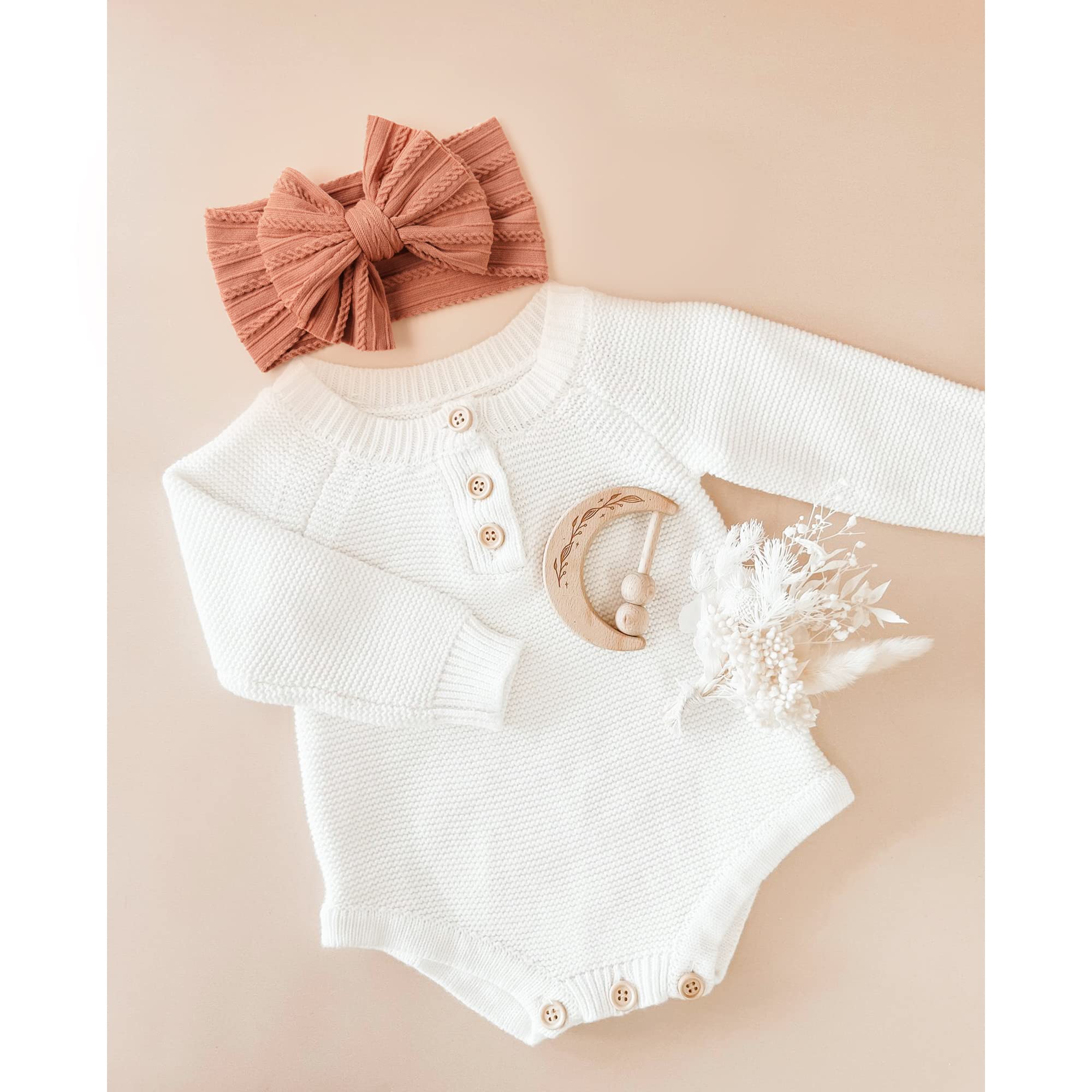 Handmade Baby Headbands - Soft Stretchy Nylon Hair Bands with Bows for Newborns, Infants & Toddler Girls (6-Pack) - Perfect for Photoshoots, Birthday Parties & Everyday Wear