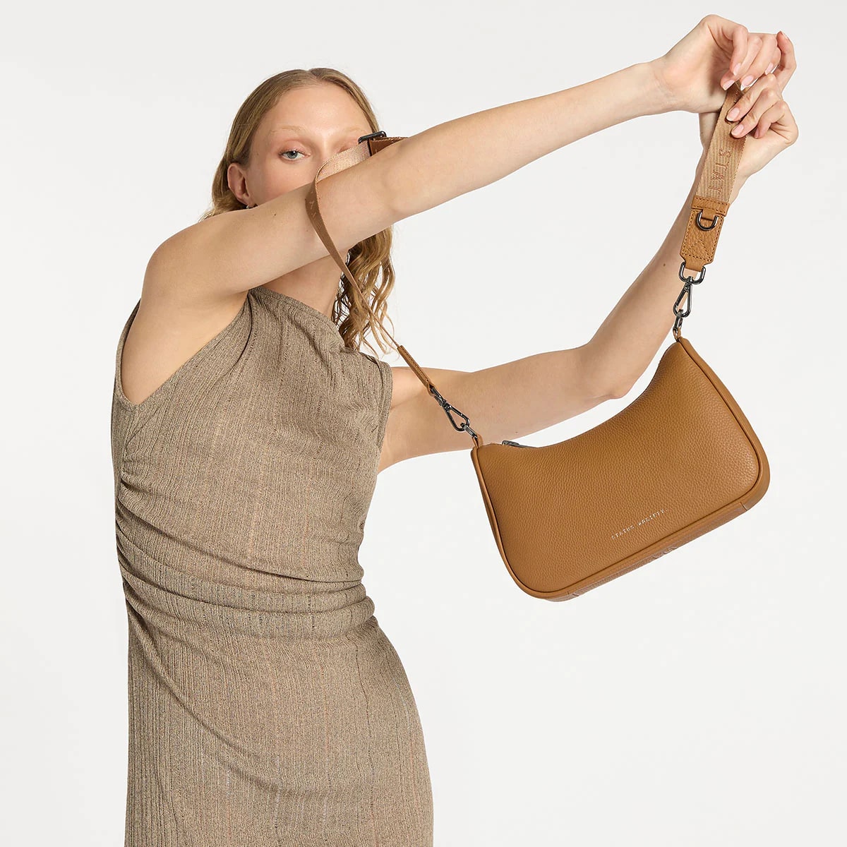 Status Anxiety Look Both Ways Bag in Tan - Stylish Crossbody Purse for Women | Perfect for Work, Travel & Everyday Use