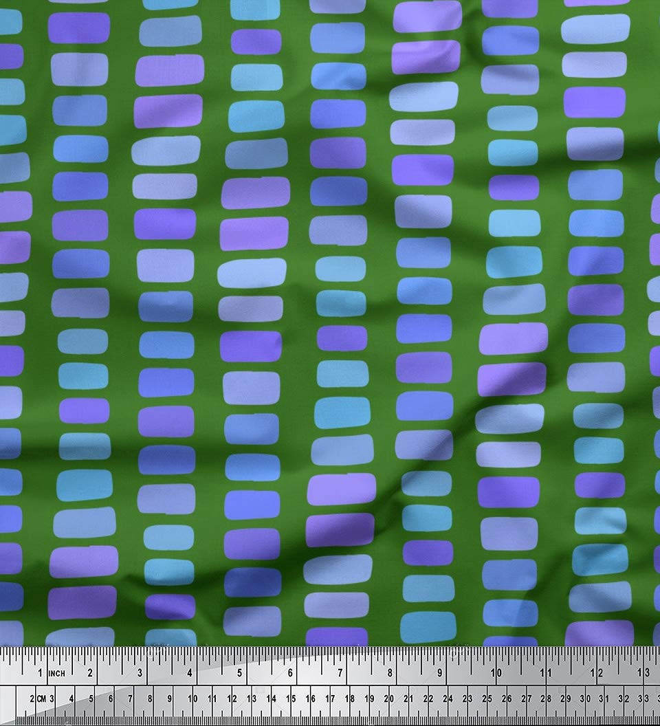 Soimoi Moss Georgette Green Fabric by The Yard - 42 Inch Wide Brush Stroke Abstract Printed Textile for Dresses, Scarves & Home Decor | Artistic Floral Design Fabric for DIY Sewing Projects & Creative Decorations