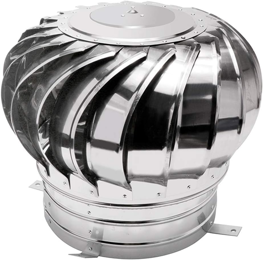 304 Stainless Steel Rotating Chimney Cowl Cap - Anti-Downdraught Spinner Fits Most Standard Chimney Pots (100mm) | Windproof Roof Ventilator for Home, Cabin & RV Use