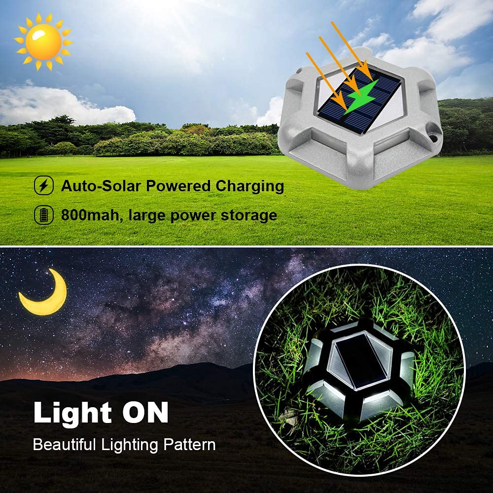 VOLISUN 24 Pack Solar Powered LED Pathway Lights - Waterproof Outdoor Landscape Lighting for Driveway, Deck, Garden, Walkway & Patio (Warm White)
