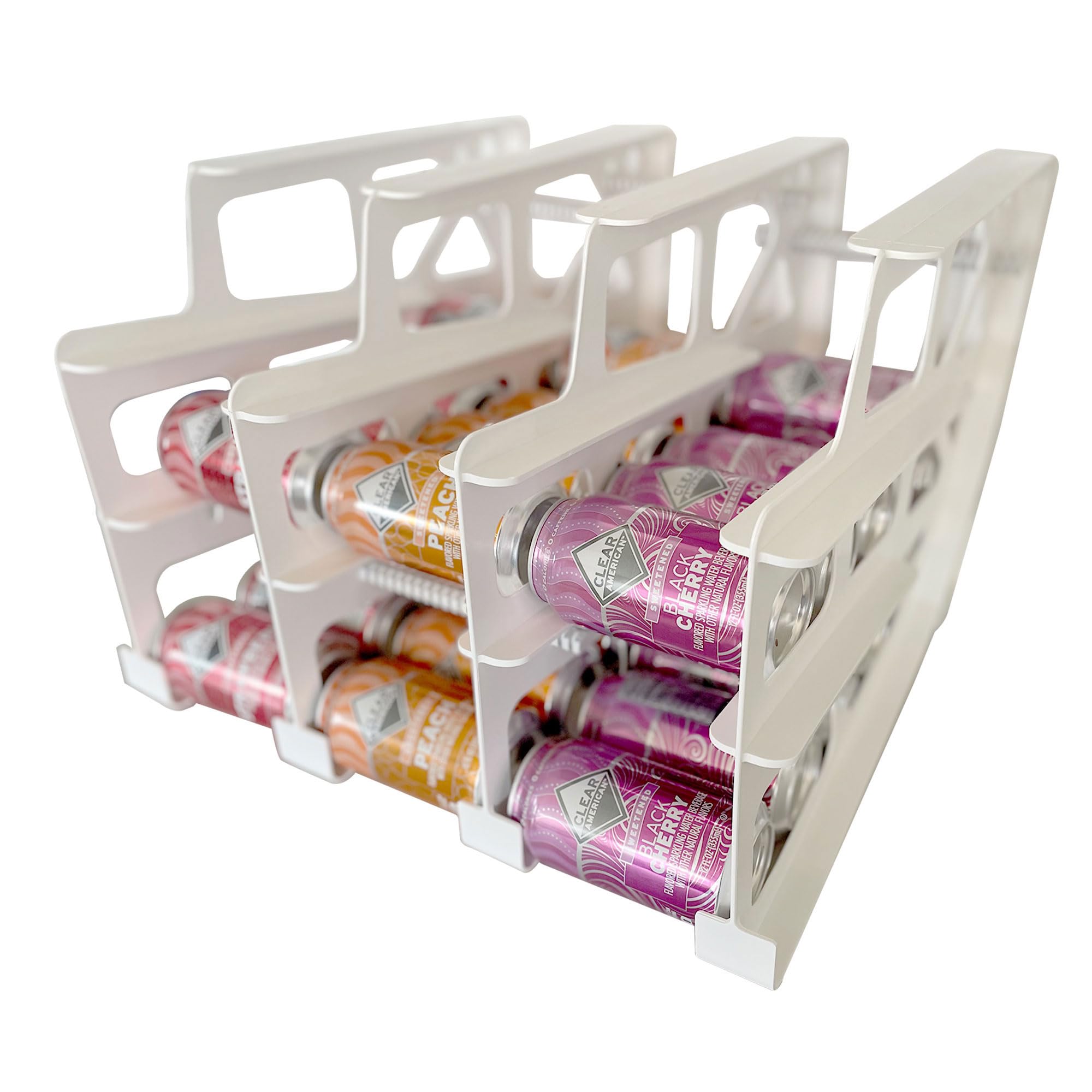 FIFO Can Tracker for Pantry - Stackable & Adjustable Organizer Holds 54 Standard 10-15oz Cans | Rotating Canned Food & Soda Storage | Kitchen Cabinet Organization (3-Pack White) - Perfect for Home, Restaurant & Emergency Food Storage