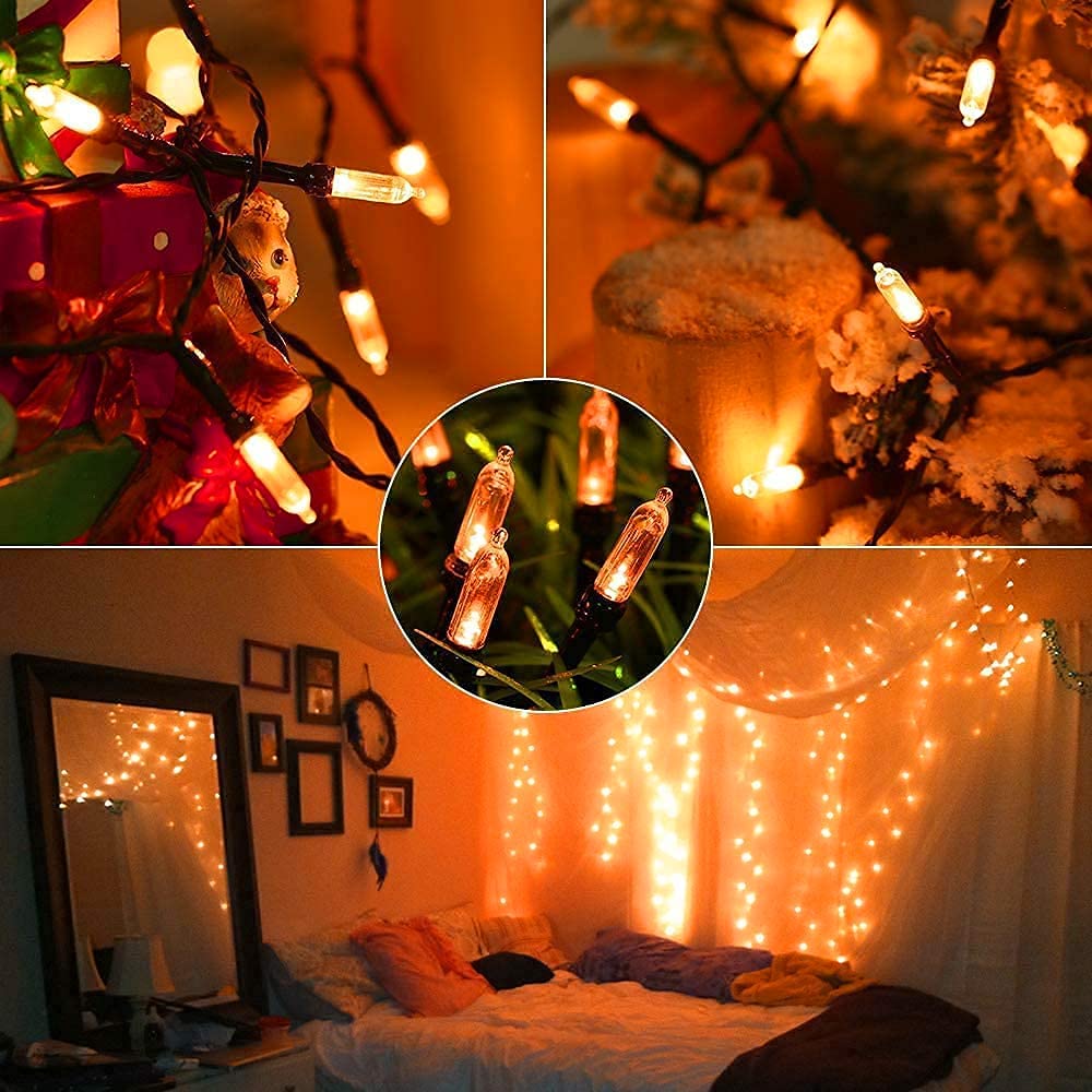 Joomer 33ft 100 LED Orange Halloween Lights - Battery Operated Waterproof String Lights with 8 Modes & Timer - Perfect for Halloween Decorations, Parties, Outdoor & Indoor Home Decor