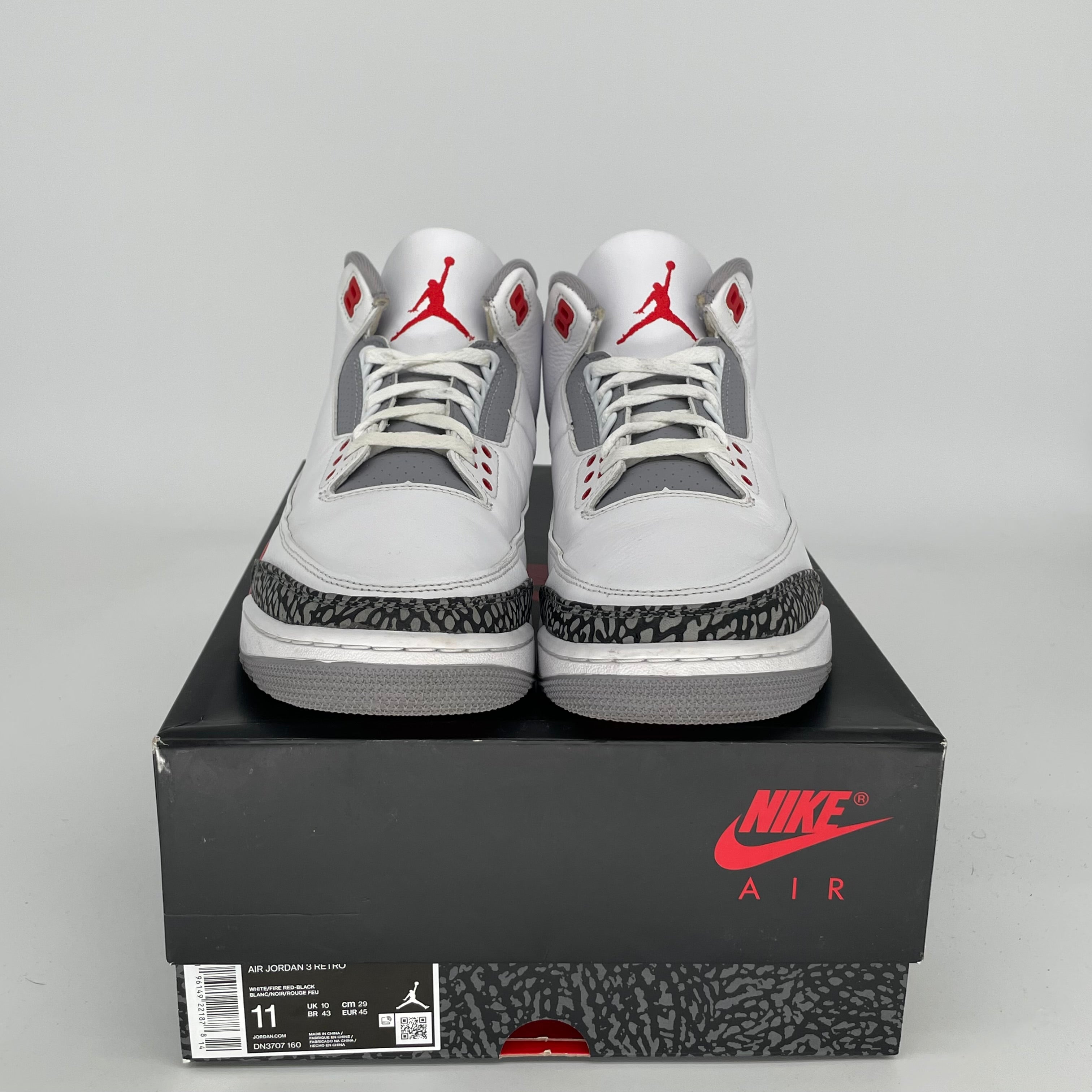 Air Jordan 3 Retro 'Fire Red' Men's Basketball Shoes Size 11 - DN3707-160 | Authentic Nike Sneakers for Sports, Streetwear & Casual Outfits