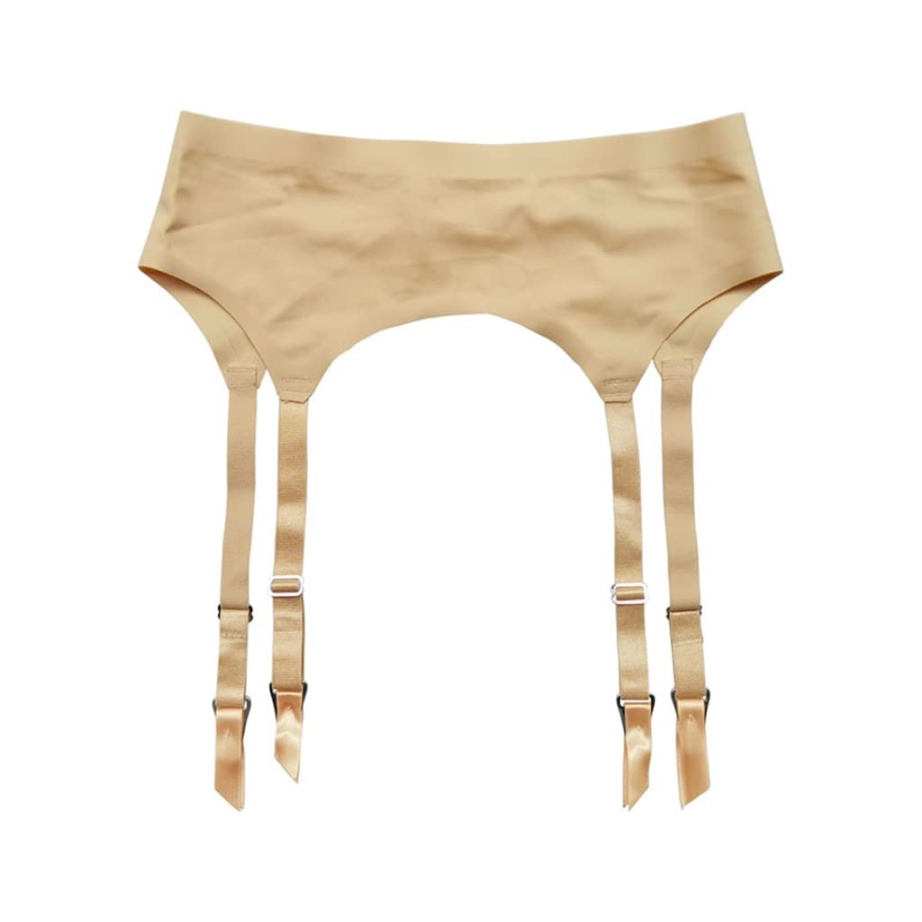 Seamless Slim Sexy Metal Clips Garter Belt - Adjustable Lingerie Accessories for Women (Skin Color, Small) | Perfect for Bridal, Boudoir & Special Occasions