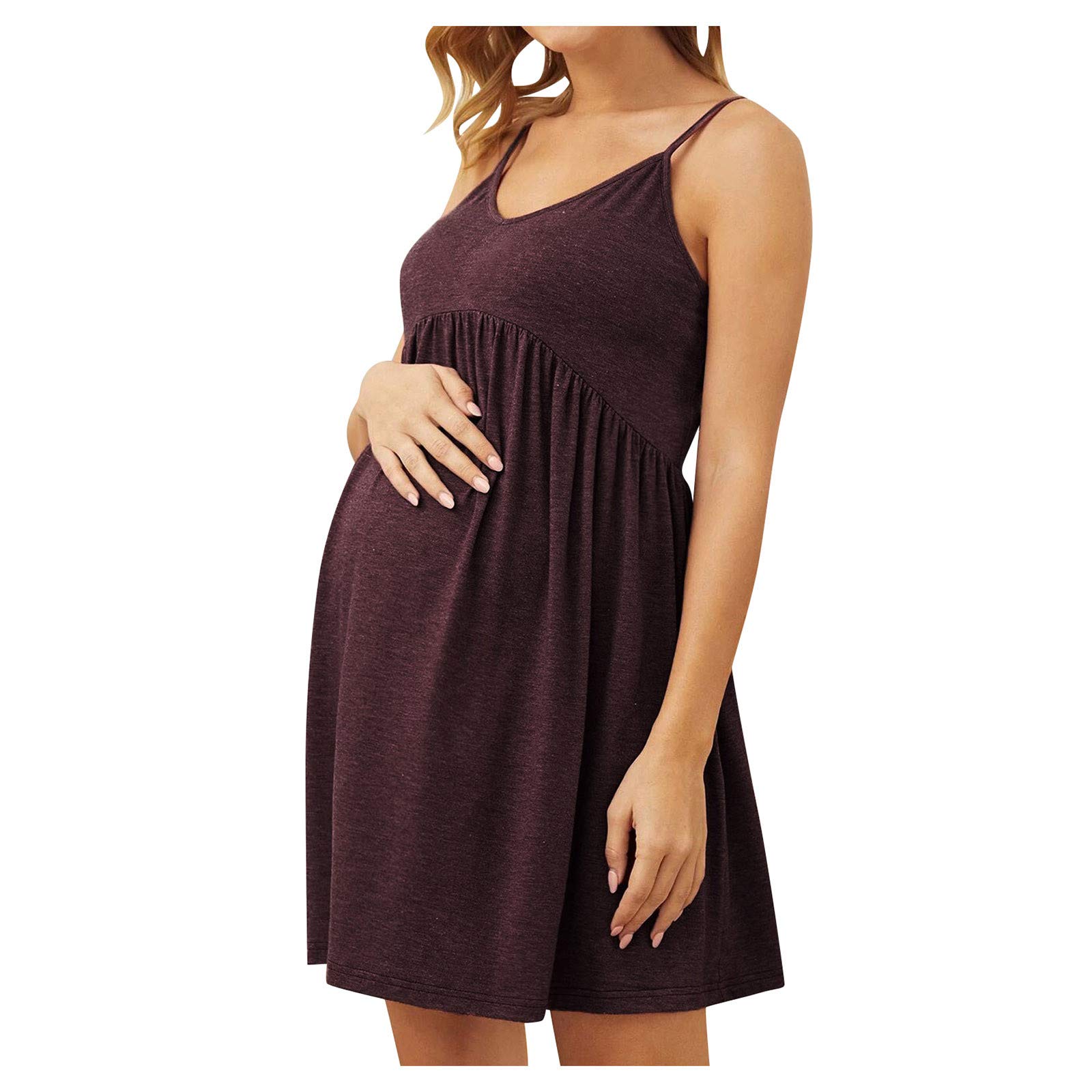 Comfortable Maternity Dress for Labor, Delivery & Breastfeeding - High Waist Sleeveless Nursing Gown for Pregnant Women | Perfect for Hospital Birth, Postpartum Care & Daily Wear
