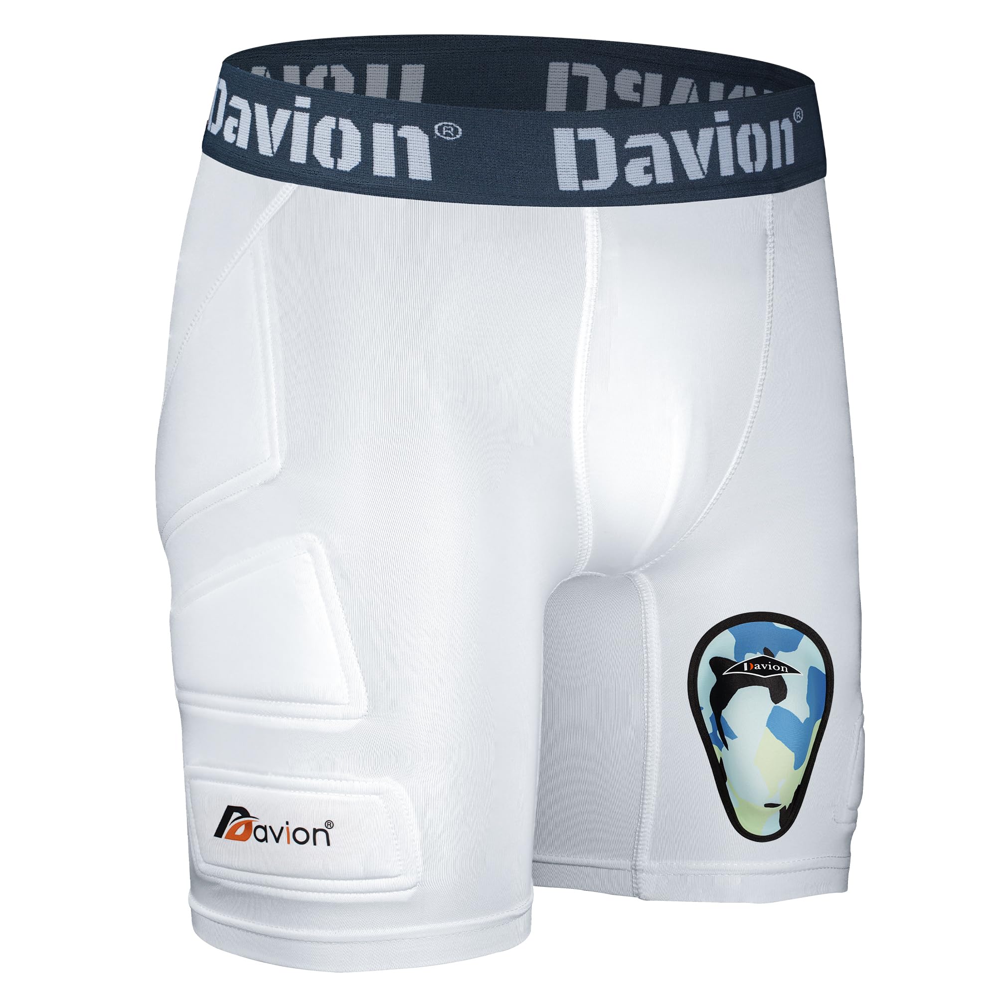 Davion Youth Sliding Padding Shorts with Soft Protective Athletic Cup - Boys Sports Underwear for Football, Baseball, Lacrosse - Comfortable Protective Gear for Youth Athletes in Training & Games