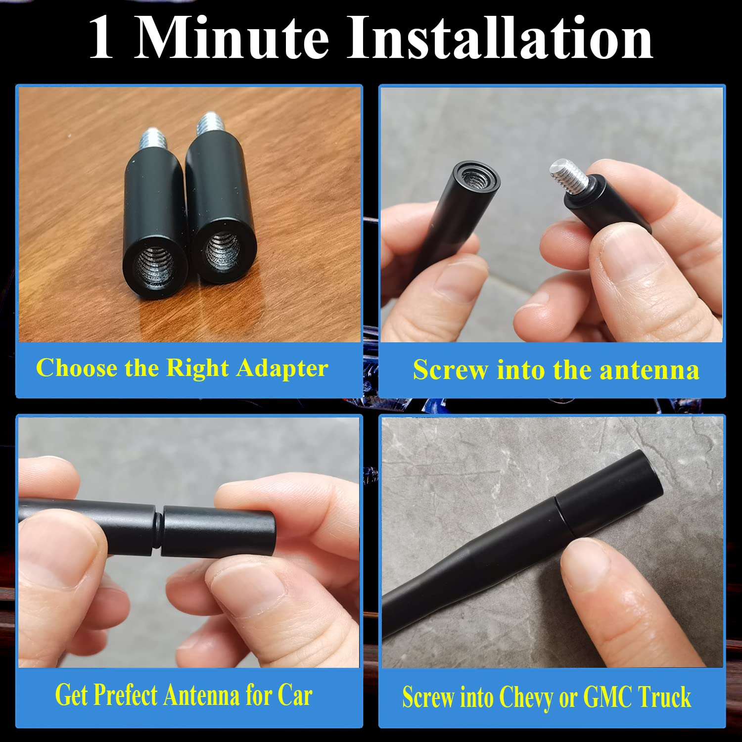 4 Inch Aluminum Radio Antenna Replacement for Nissan Titan (2004-2018) - Durable Car Antenna Mast with Enhanced Signal Reception - Perfect for Off-Roading & Daily Commuting
