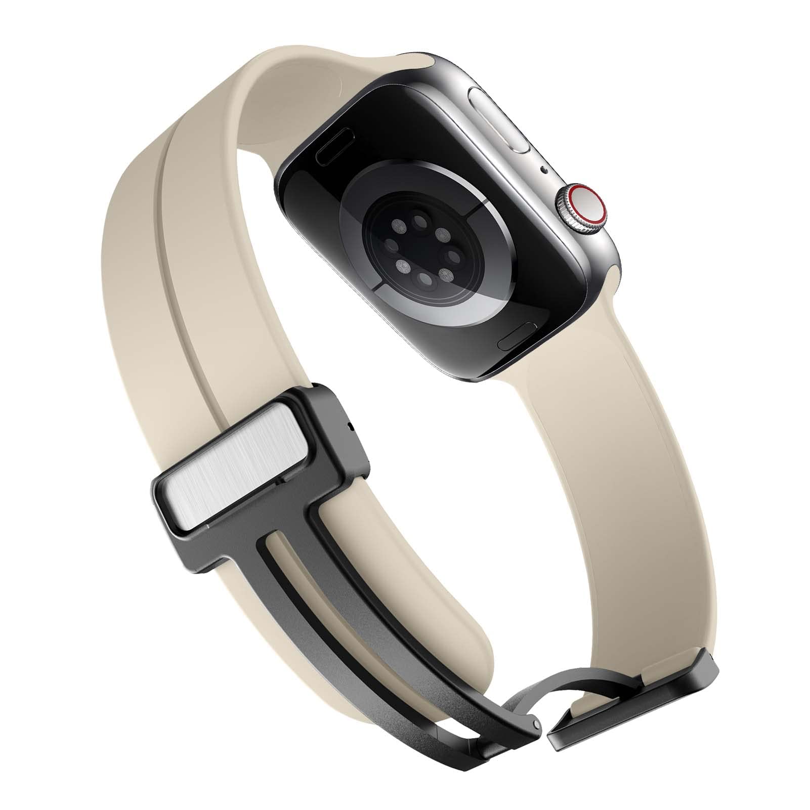 Magnetic Silicone Band for Apple Watch Ultra/Ultra 2/Series 10/9/8/7/6/5/4/3/SE - Sport Strap for Men & Women (38mm/40mm/41mm/42mm/44mm/45mm/46mm/49mm) - Perfect for Workouts, Running & Daily Wear