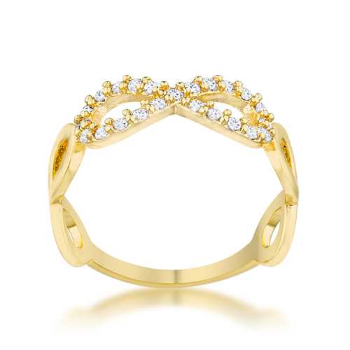 0.35ct CZ Infinity Ring in 14k Gold - Elegant Cubic Zirconia Eternity Band for Women - Perfect for Anniversaries, Engagements & Special Occasions