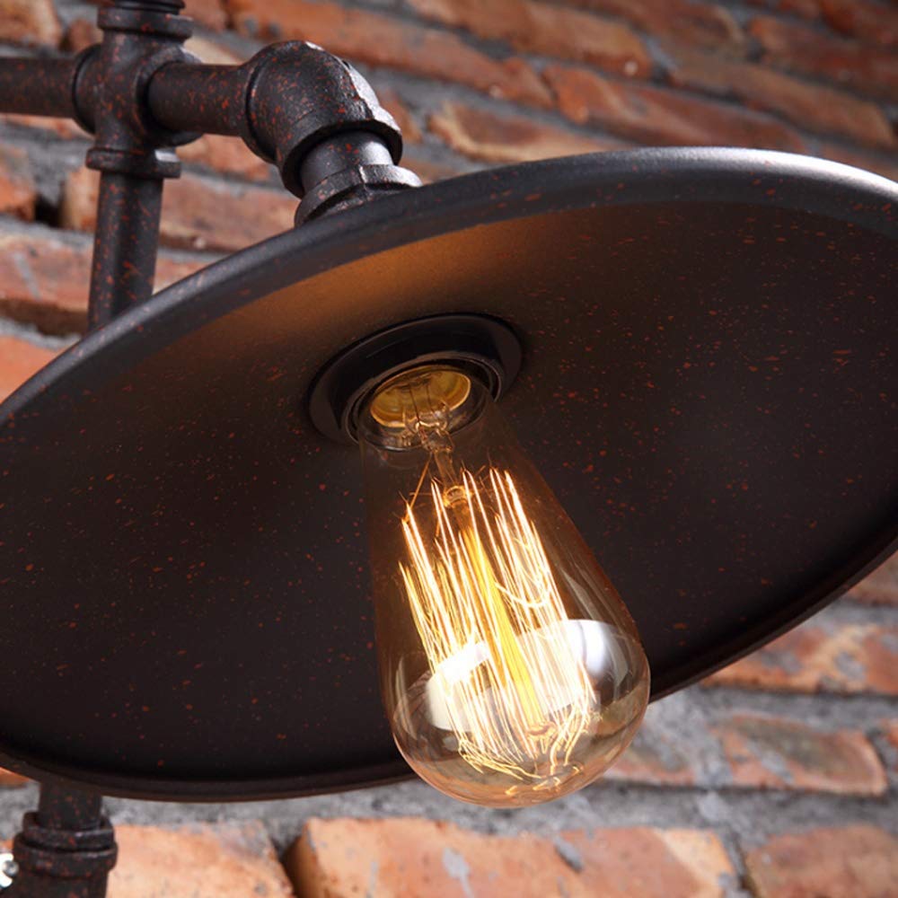 GRAWIT Industrial Pipe Wall Lamp - Vintage Loft Style Lighting for Bedroom, Staircase, Balcony, Bar & Kitchen - Perfect for Dining Room, Coffee Bar & Creating Beautiful Ambiance