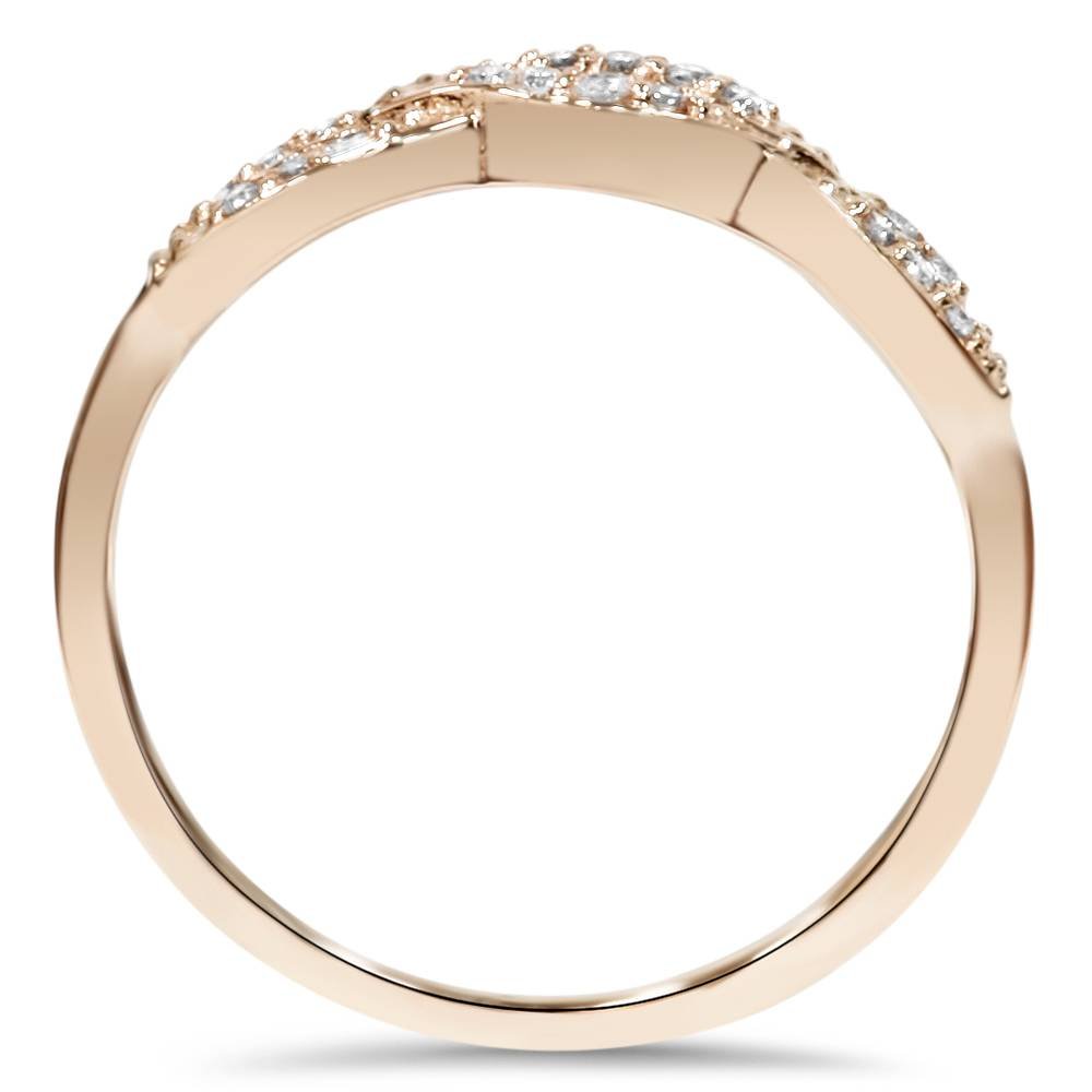 1/5 Carat Diamond Infinity Ring in 14K Rose Gold - Elegant Promise & Wedding Band for Women, Perfect for Anniversaries, Engagements & Special Occasions
