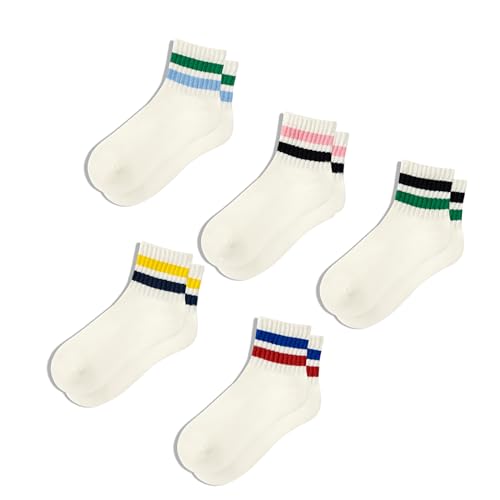 5 Pack Quarter Crew Socks-b