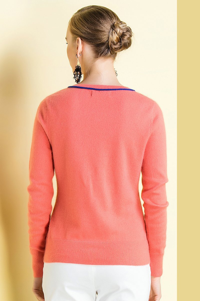 Zhili Women's 100% Cashmere Button Front Long Sleeve Crewneck Cardigan Sweater | Soft Warm Winter Knitwear | Perfect for Office, Dating & Casual Outfits