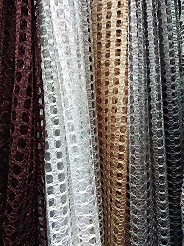 Custom Made Sheer Net Extra Long Curtains 12-24 ft - Silver & White 2 Story Drapes for Living Room, Bedroom & Tall Windows - Free Swatch Included (White, 12 ft)