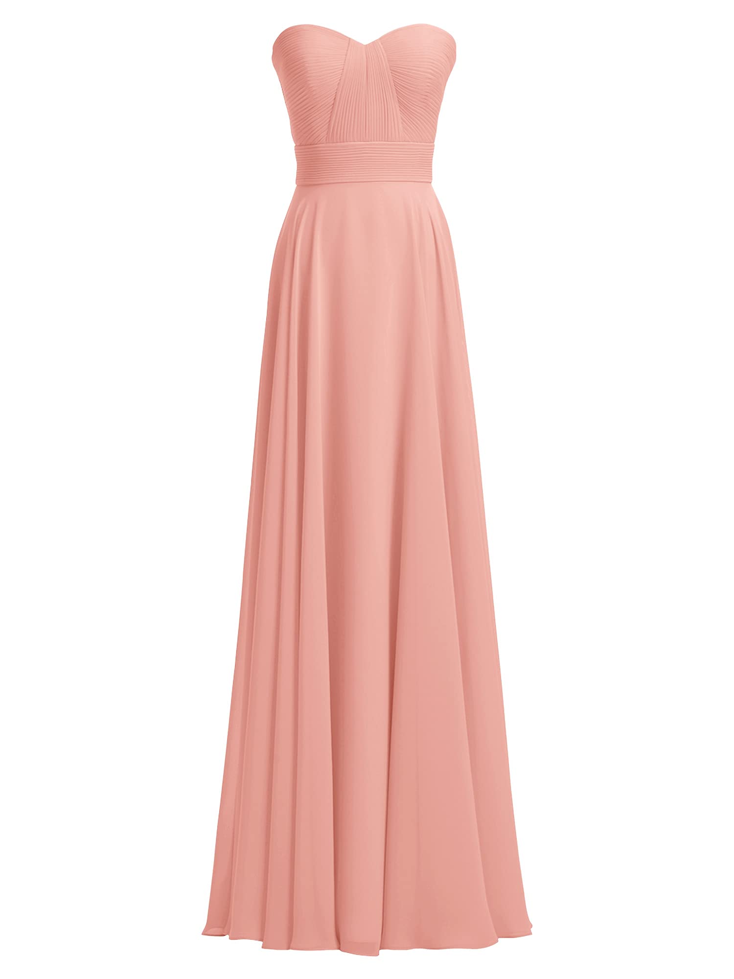 ALICEPUB Sweetheart Neckline Chiffon Long Bridesmaid Dresses for Women - Elegant Formal Gowns for Weddings, Prom, Evening Parties & Special Occasions