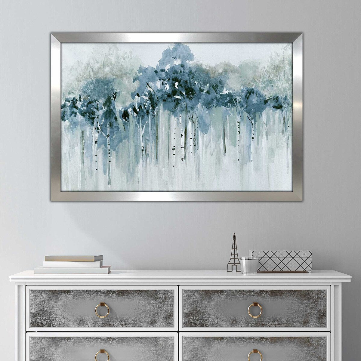 Blue Birch Morning by Susan Jill - Premium Acrylic Wall Art Print - Perfect for Living Room, Bedroom & Office Decor