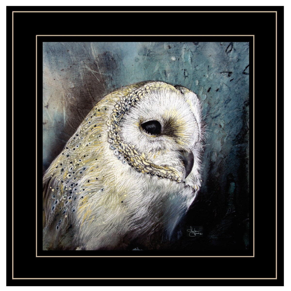 Barn Owl Art Print by Sharlena Wood - Ready to Hang Framed Wildlife Painting with Black Frame - Perfect for Home Decor, Office Wall Art & Nature Lover Gifts