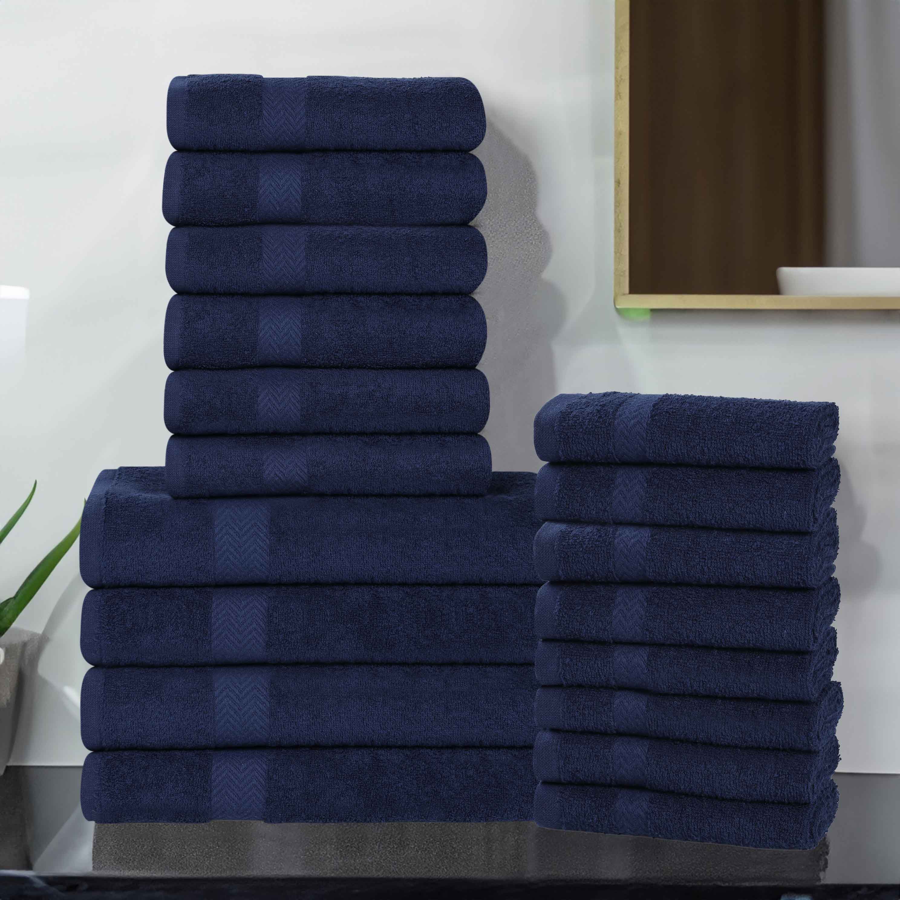 Franklin Eco-Friendly 18-Piece Cotton Towel Set | Soft & Absorbent Bath & Beach Towels for Home, Gym & Travel