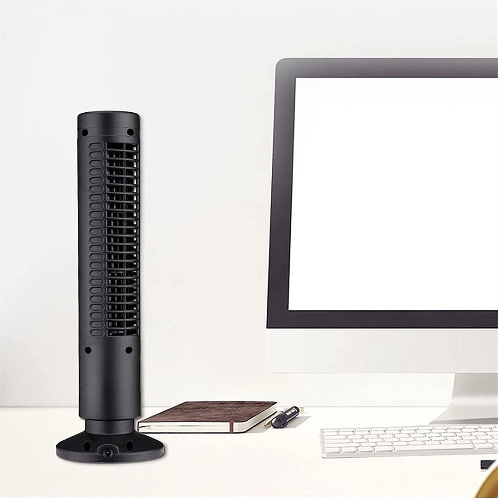 USB Tower Fan - Portable Leafless Bladeless Fan with Humidifier, Mini Vertical Air Conditioner for Home Office & Bedroom, White | Quiet Cooling & Air Circulation for Summer, Workspaces & Night Use