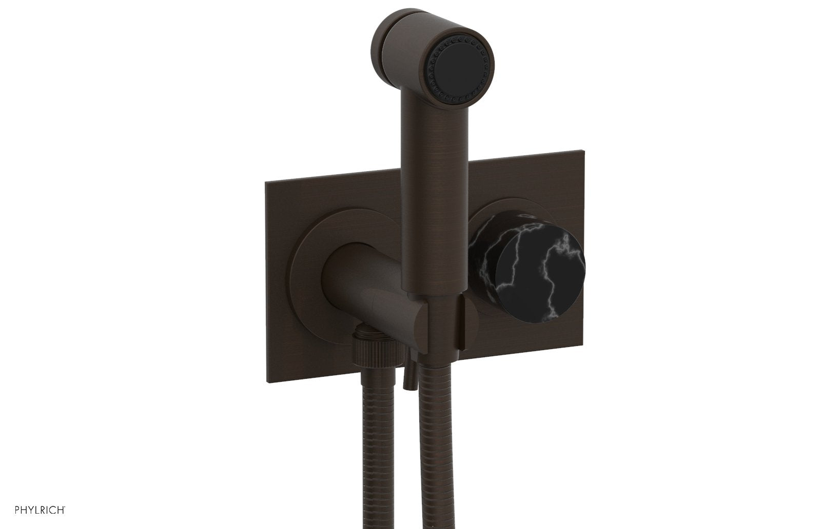 Premium Wall Mounted Bidet with Marble Handle - BASIC II Model 230 67 - Perfect for Modern Bathrooms, Small Spaces & Luxurious Home Upgrades