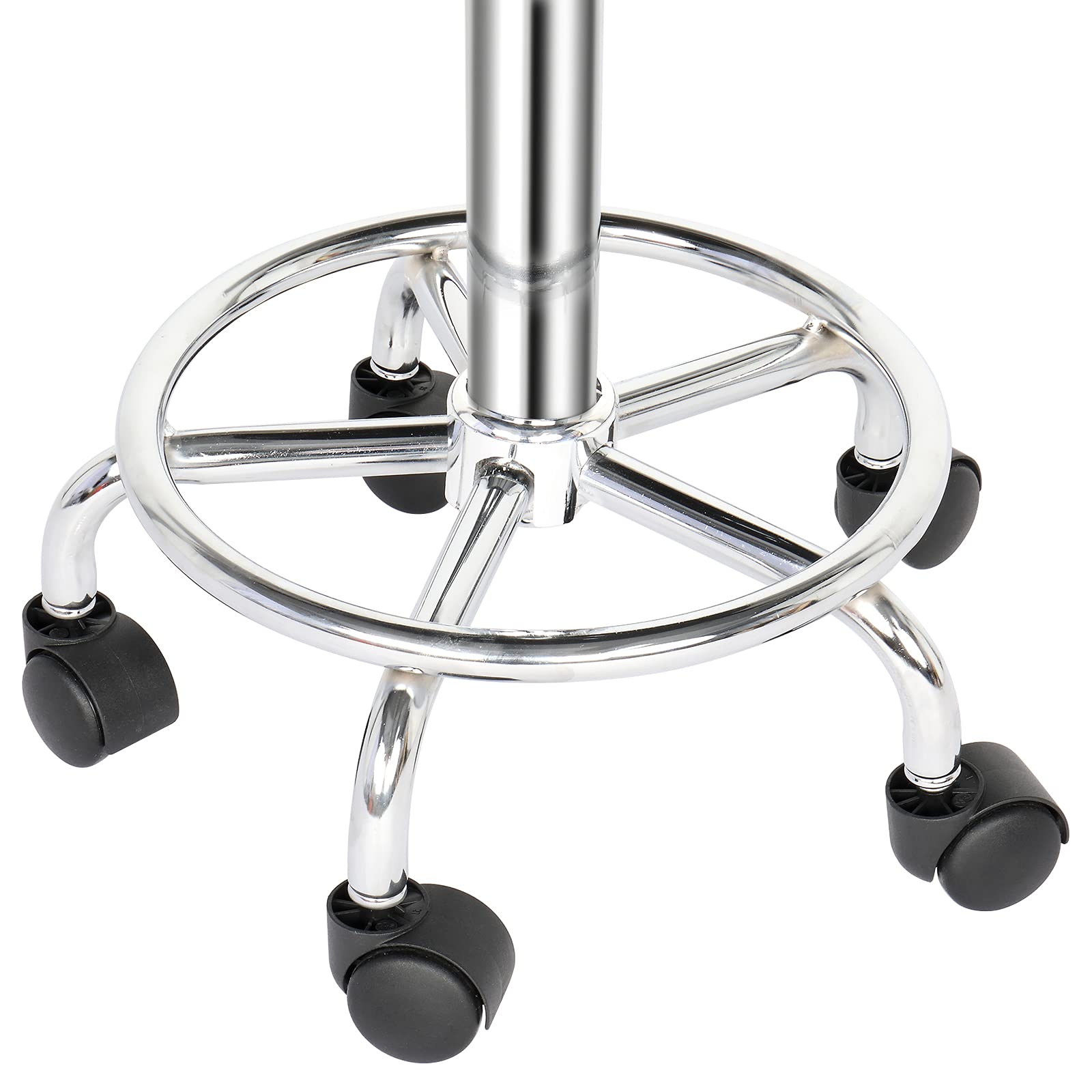 Winado Adjustable Height 360° Swivel Bar Stool - Modern PU Leather Counter Stool with Wheels for Kitchen, Dining Room, Bistro & Salon - Perfect for Home, Cafe and Spa Settings (White)