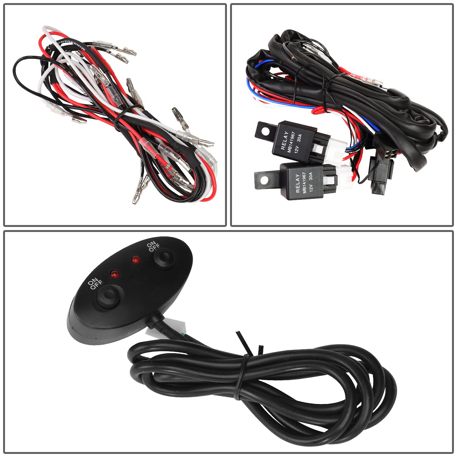 DNA MOTORING FL-ZTL-360-BL Universal Roof Mounted Fog Light Kit - Blue Lens, Adjustable Beam Angle, Wiring Harness & Interior Switch - Perfect for Off-Road Trucks, SUVs, and Adventure Vehicles