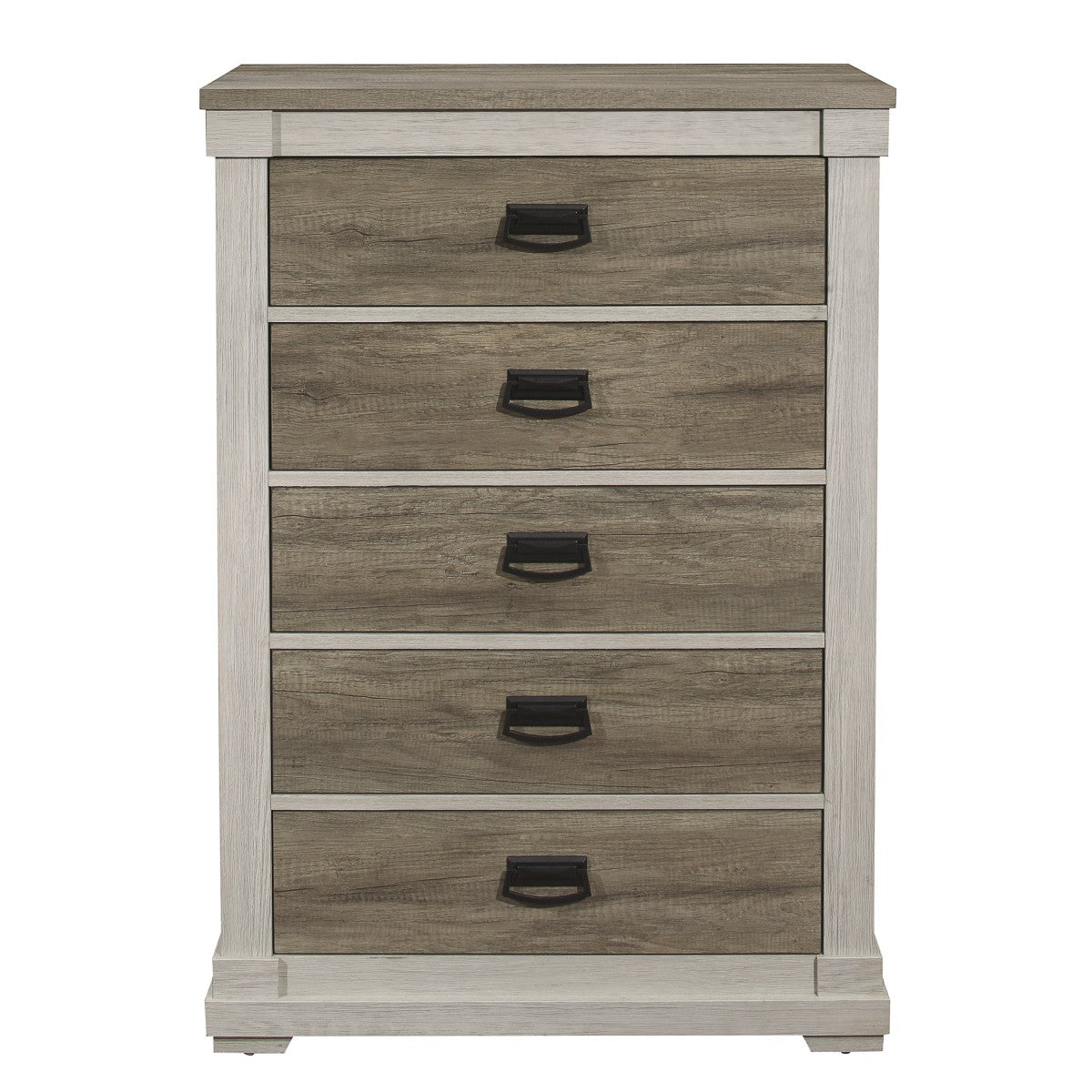 Arcadia Chest White/Weathered Grey - Rustic Wooden Storage Cabinet for Bedroom, Living Room & Entryway - Farmhouse Style Home Decor Organizer