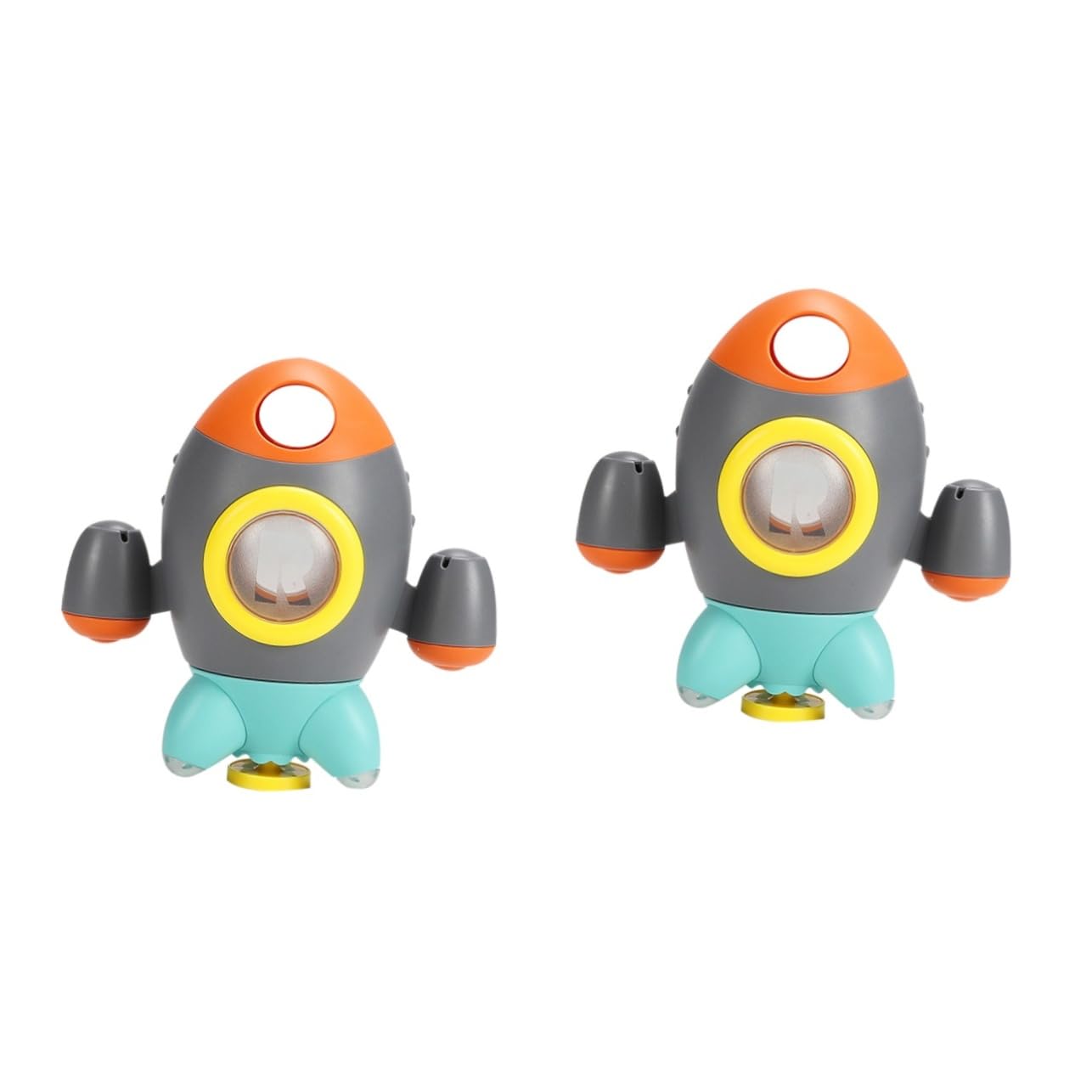 HEMOTON 2-Pack Grey ABS Rocket Fountain Bath Toys for Kids - Fun Bathtub Water Play Toys for Toddlers & Children | Perfect for Pool, Beach, and Outdoor Water Activities
