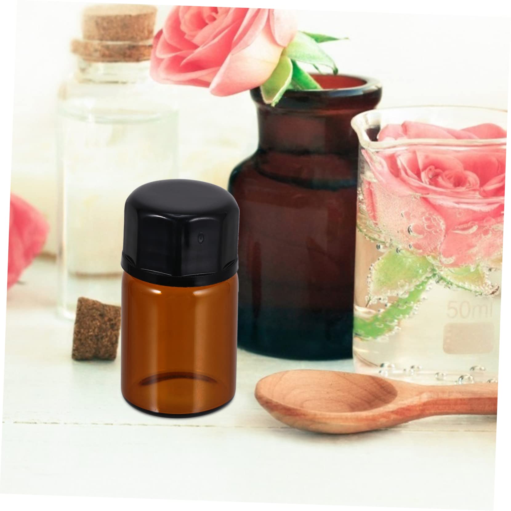Premium 1ml Glass Essential Oil Bottles (50-Pack) - Leakproof, Durable & Travel-Friendly for Aromatherapy, DIY Beauty, Perfume Making & Skincare Products - Perfect for Home, Spa & On-the-Go Use