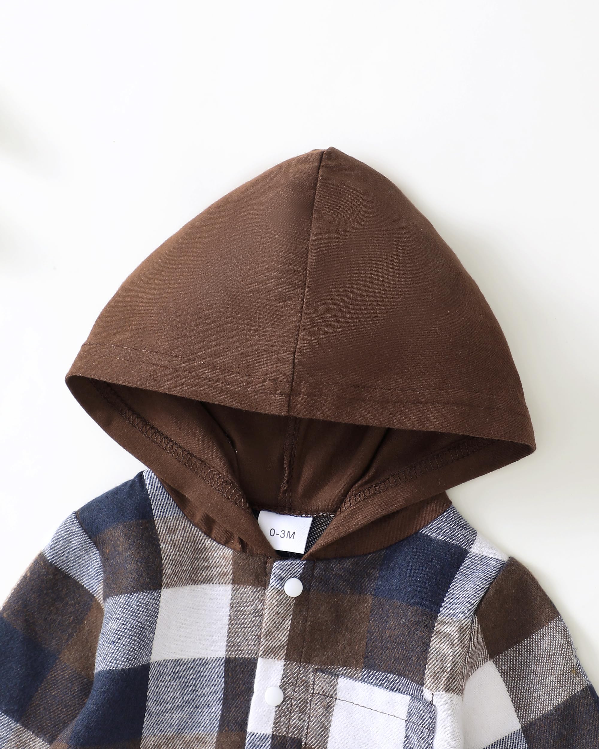 Newborn Baby Boy Clothes Winter Outfits - Soft Flannel Plaid Hoodie Romper for 0-3 Months | Cozy Preemie Infant Wear for Fall & Winter | Perfect for Family Photos, Playdates & Holiday Gifts