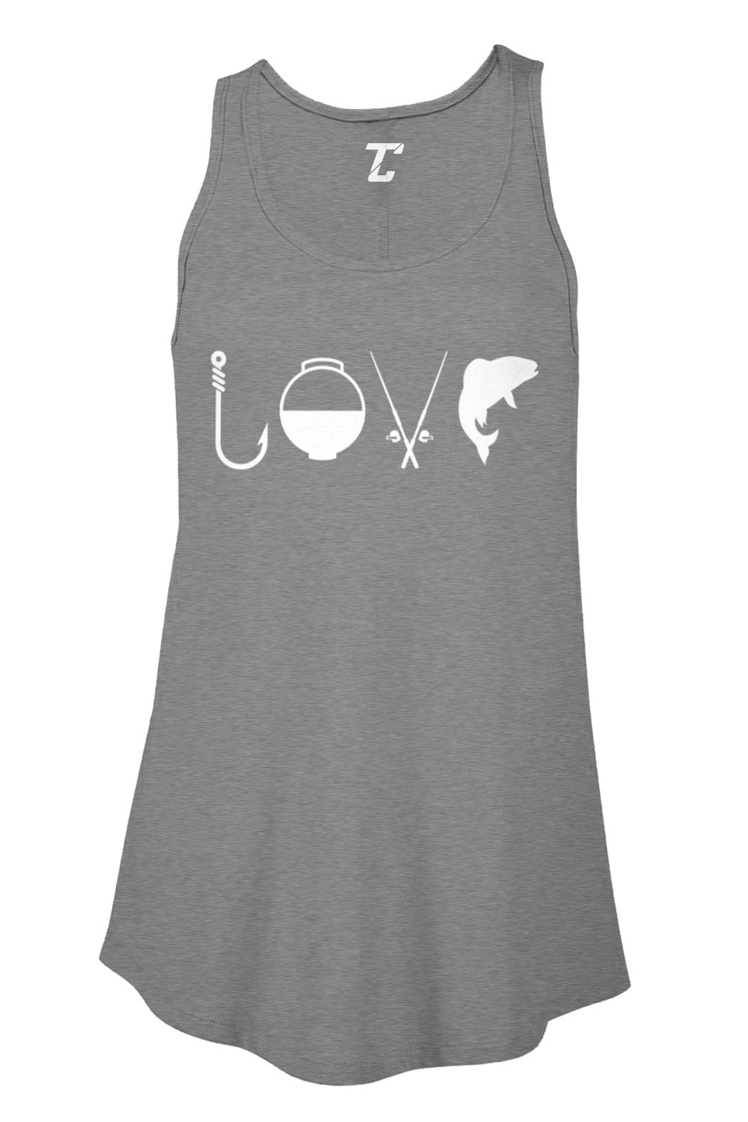 Love Fishing Gear - Tackle Buoy Pole Bass Women's Flowy Tank Top | Comfortable Fishing Apparel for Women | Perfect for Bass Fishing, Boat Trips & Outdoor Adventures