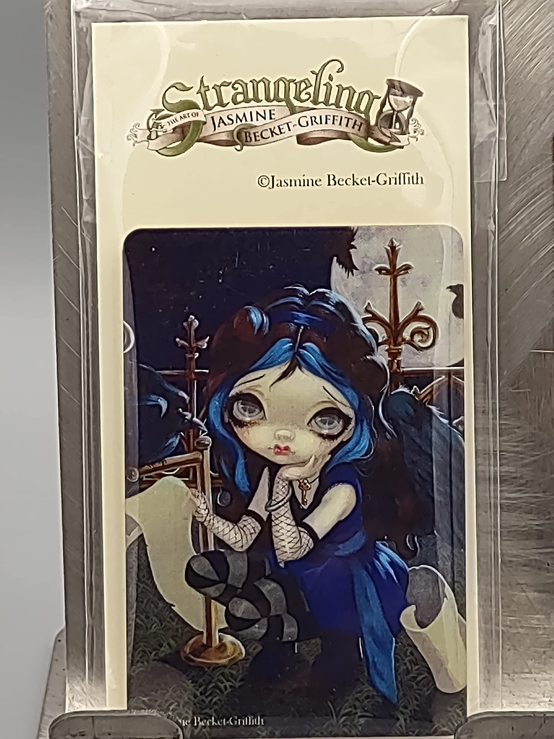Gothic Fairy Tale 'Quoth The Raven Nevermore' Wood Magnet by Jasmine Becket-Griffith - Laser-Cut, UV-Coated Decorative Fridge Magnet (1236-LM) - Perfect for Home Office, Gothic Decor & Poetry Lovers