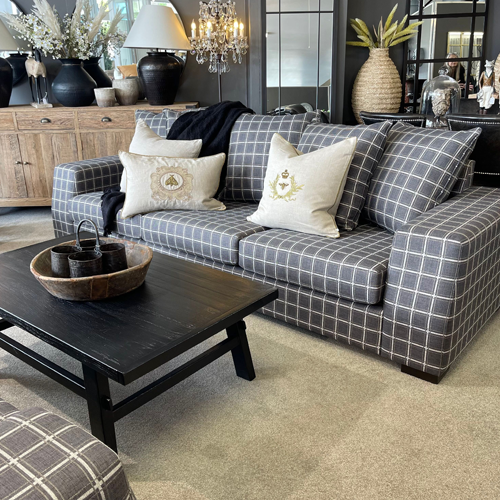 Premium NZ Made Sutcliffe 3.5 + 2.5 Seater Lounge Suite with Deep Check Design - Perfect for Living Room, Family Room & Entertainment Areas