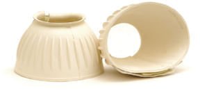 Double Tape Ribbed Bell Boots for Horses - Durable Pair for Riding, Training & Protection | Perfect for Equestrian Sports & Stable Use