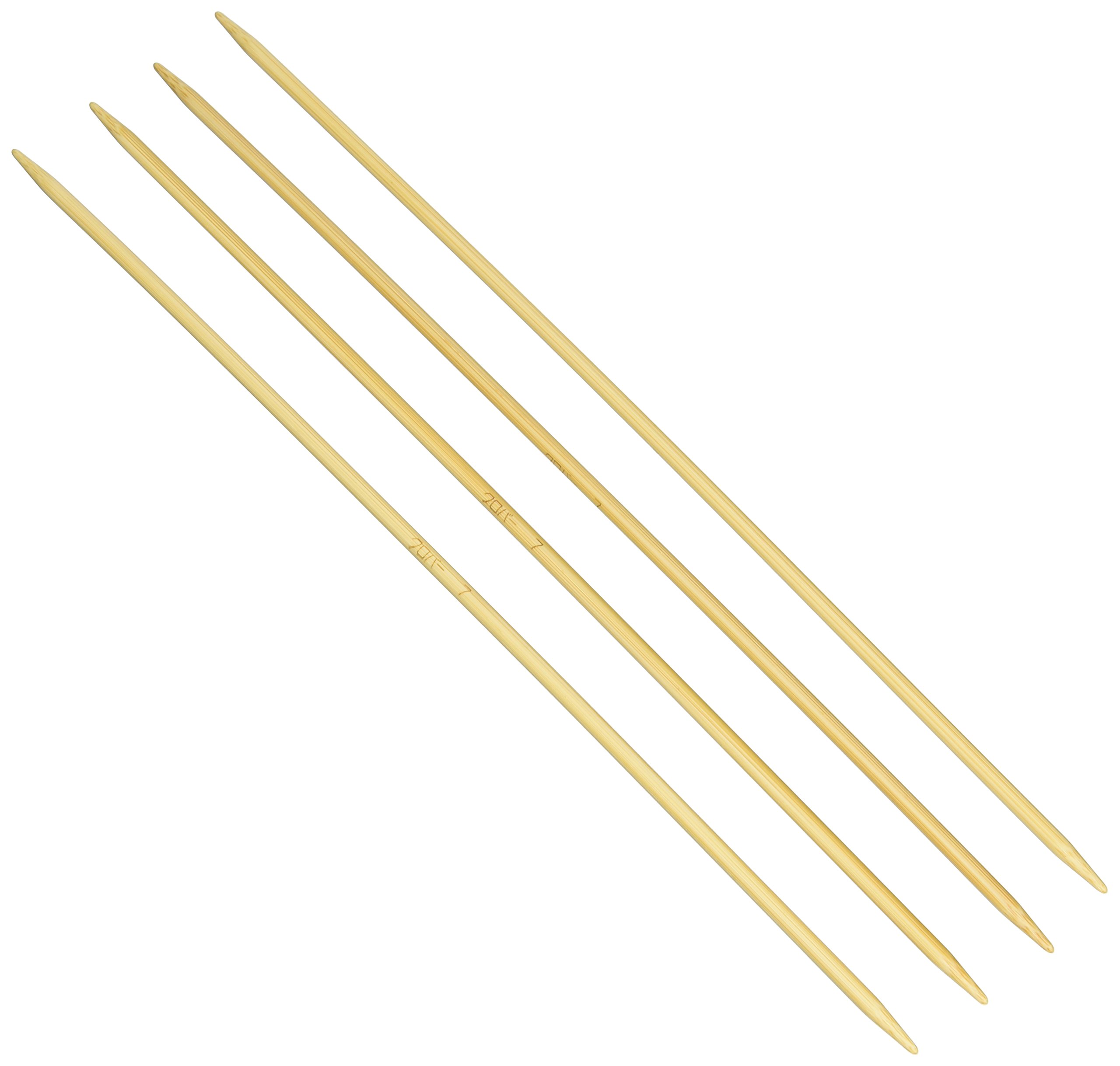 Clover Takumi 4-Piece Knitting Needle Set - Size 7 (11.8 inches/30 cm) - Perfect for Socks, Hats & Scarves - Premium Bamboo Knitting Needles for Handmade Crafts
