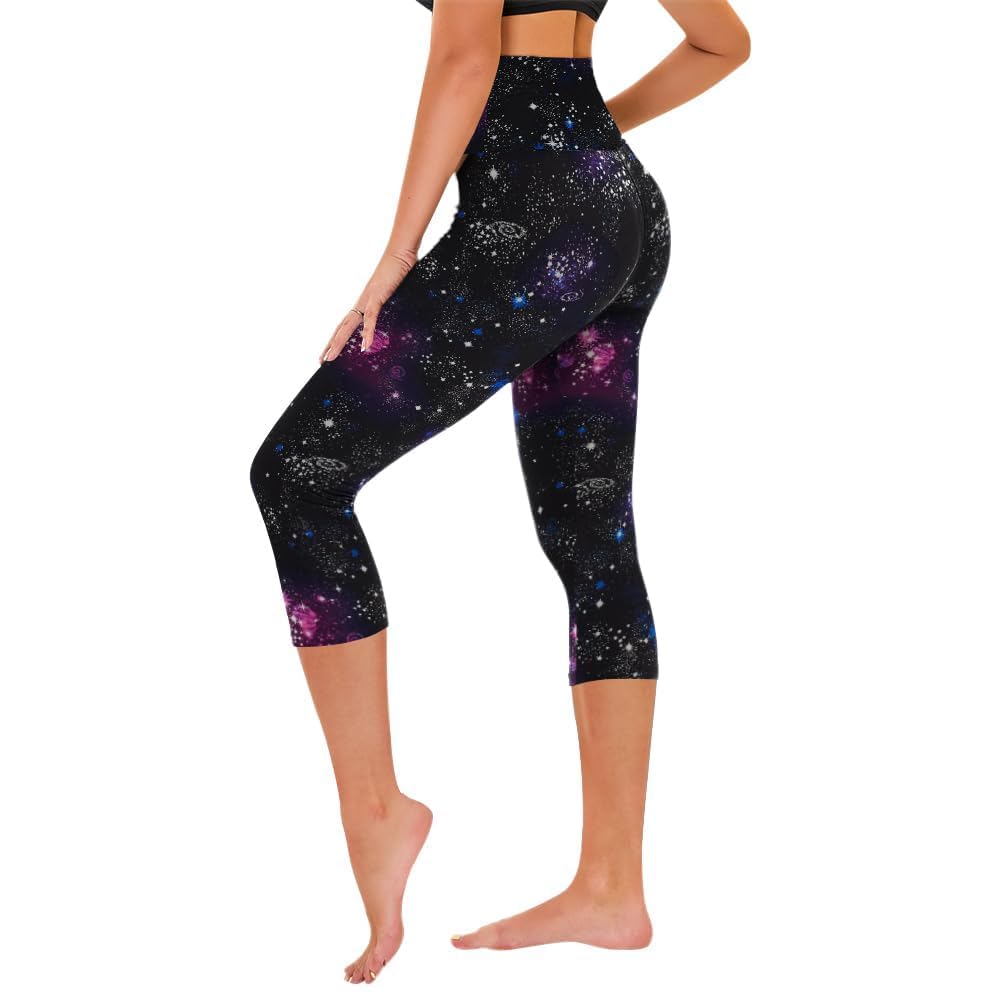 TNNZEET Women's High Waisted Capri Leggings with Pockets - Tummy Control Black Yoga Pants for Workout, Cycling & Everyday Wear | Comfortable & Stylish Activewear for Gym, Running & Casual Outfits