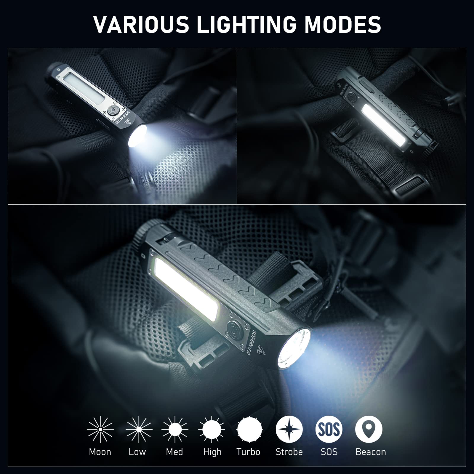 Sofirn IF23 4000lm Rechargeable LED Flashlight - Super Bright 4000 Lumens, EDC Flashlight with RGB & Magnetic Base - Perfect for Camping, Hiking, Power Outages & Emergency Situations