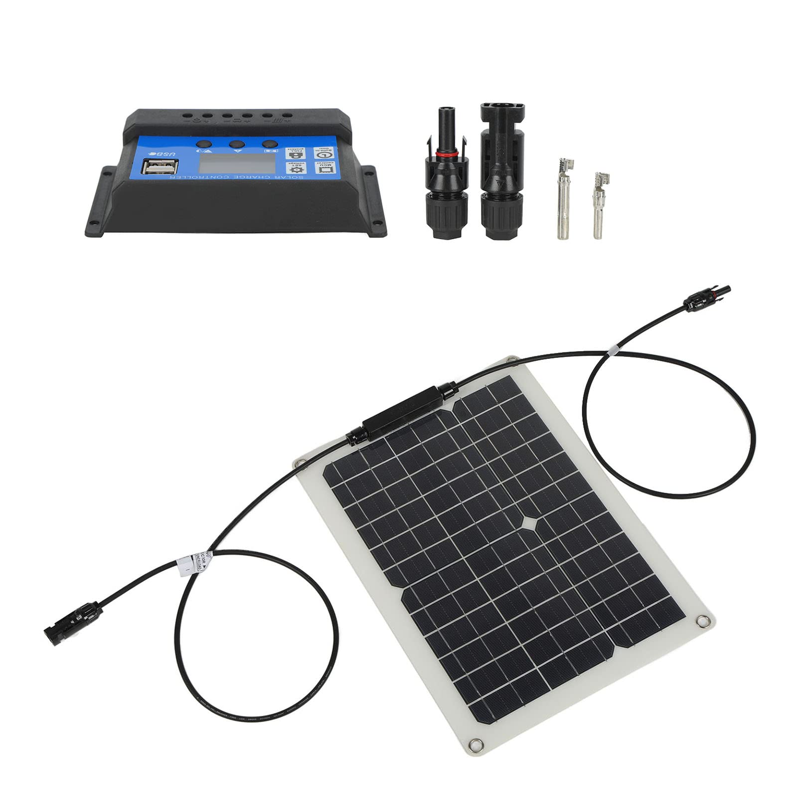 High Efficiency 100W Solar Panel Kit with 50A Controller - Waterproof & Durable for Yachts, Boats, RVs & Off-Grid Power - Perfect for Marine, Automotive & Outdoor Solar Energy Solutions